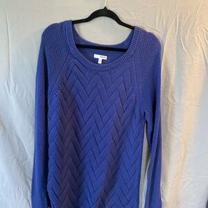 Sonoma Purple Scoop-Neck Cable Knit Sweater